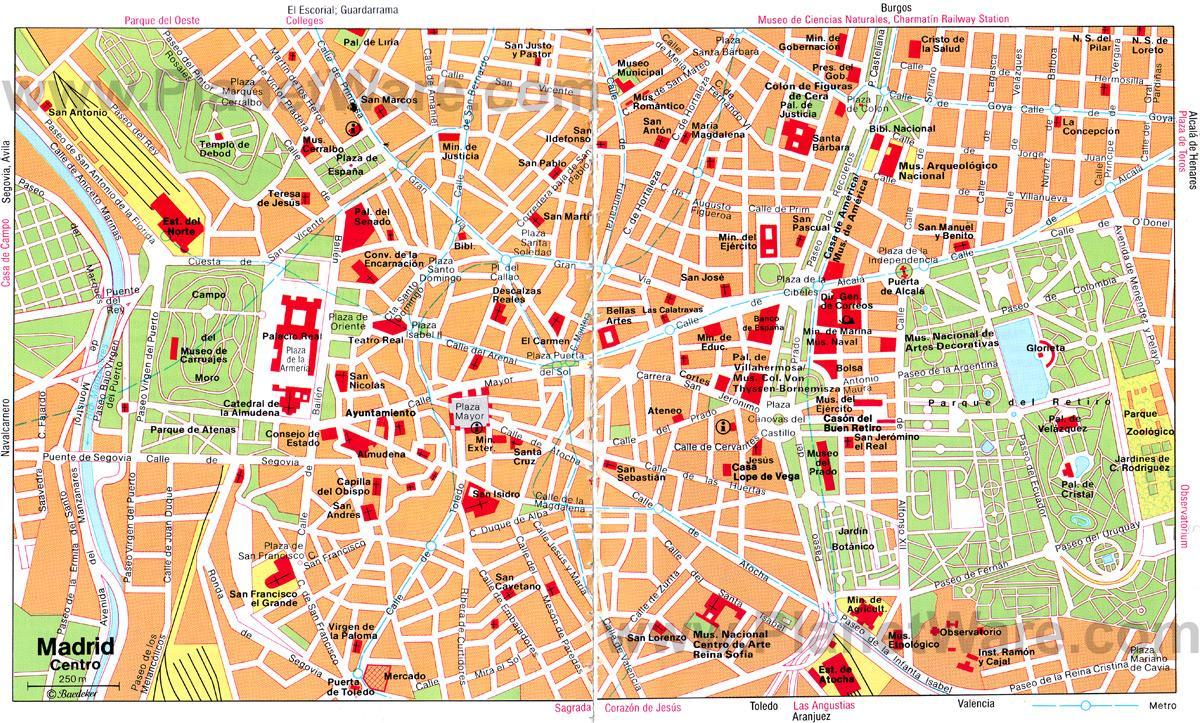 Madrid qendër të qytetit street map