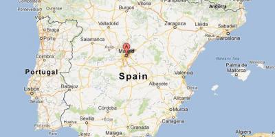 Harta e Spanjës duke treguar Madrid