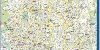 Rrugë hartë e Madridit në qendër të qytetit