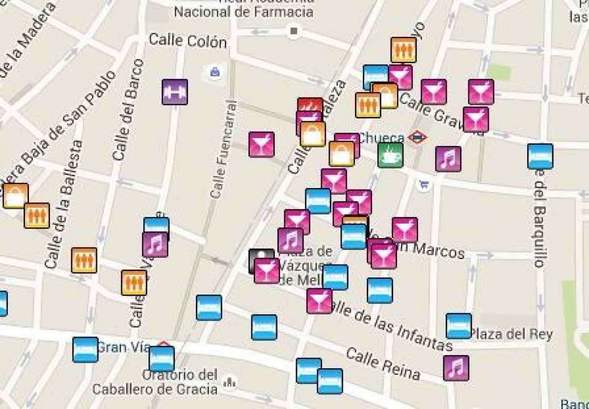 gay zonën Madrid hartë