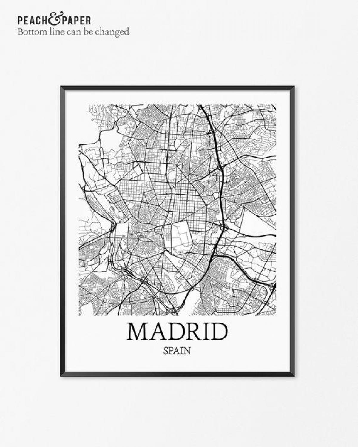 harta e Madridit hartë poster