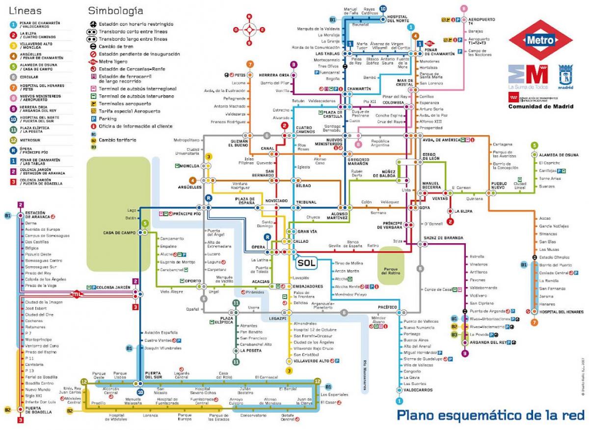 Madrid nëntokësore hartë