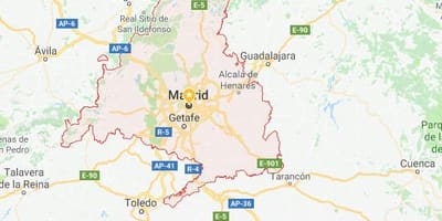Harta e Madridit dhe përreth qyteteve
