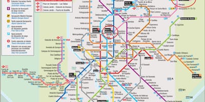 Madrid metro hartë aeroport