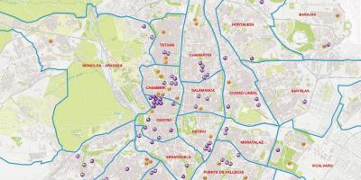 Harta e Madridit barrios