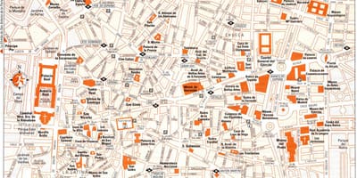 Hartën turistike të Madridit qendra