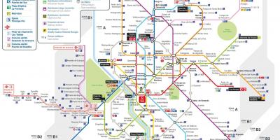 Harta e Madridit transportit publik