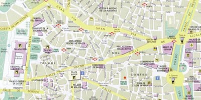 Madrid, në qendër të qytetit hartë